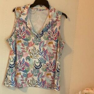 White Golf Sleeveless Notched Collar shirt